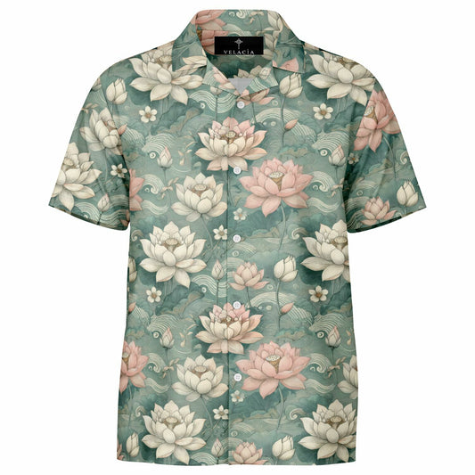 Button Down `Lotus Flower`