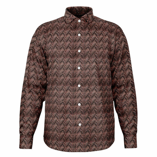 Long Sleeve Button Down Shirt `Maroon Classic`