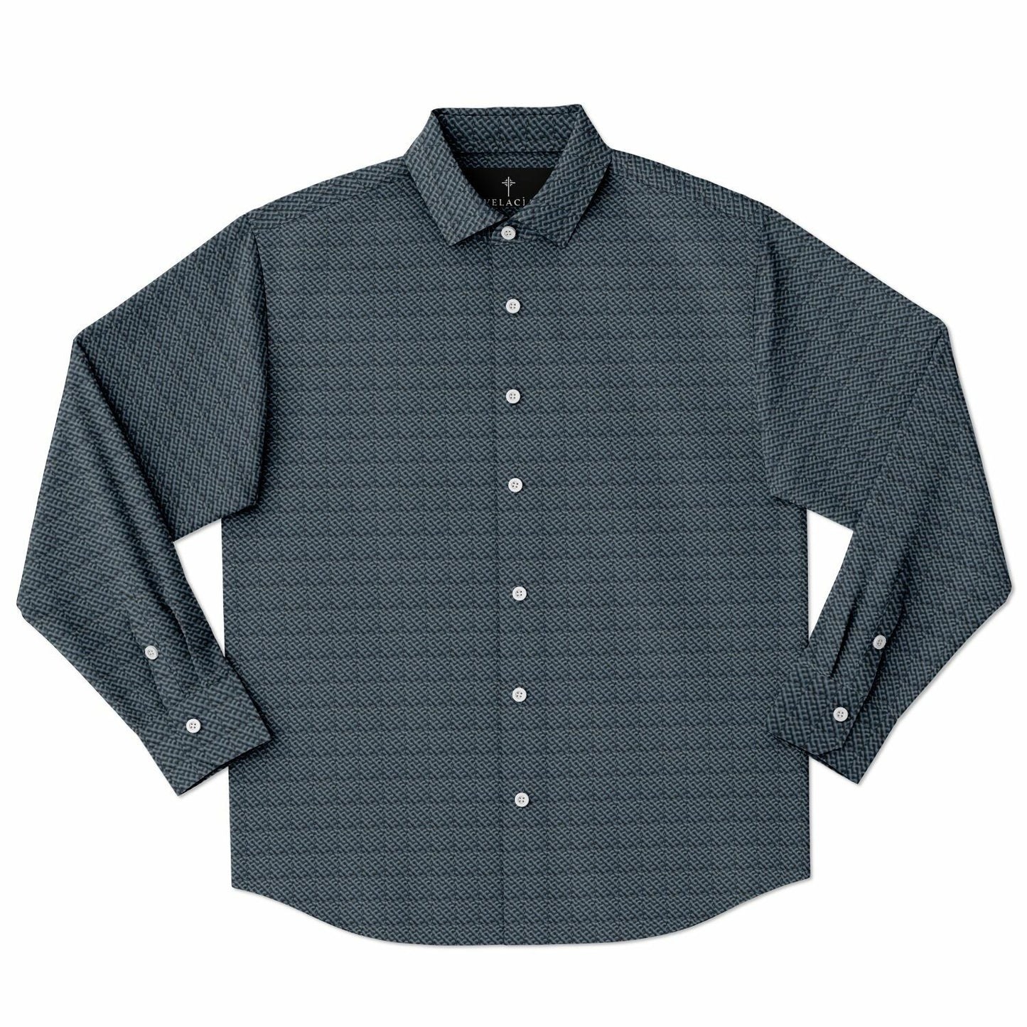 Long Sleeve Button Down Shirt `Navy Blue Classic`