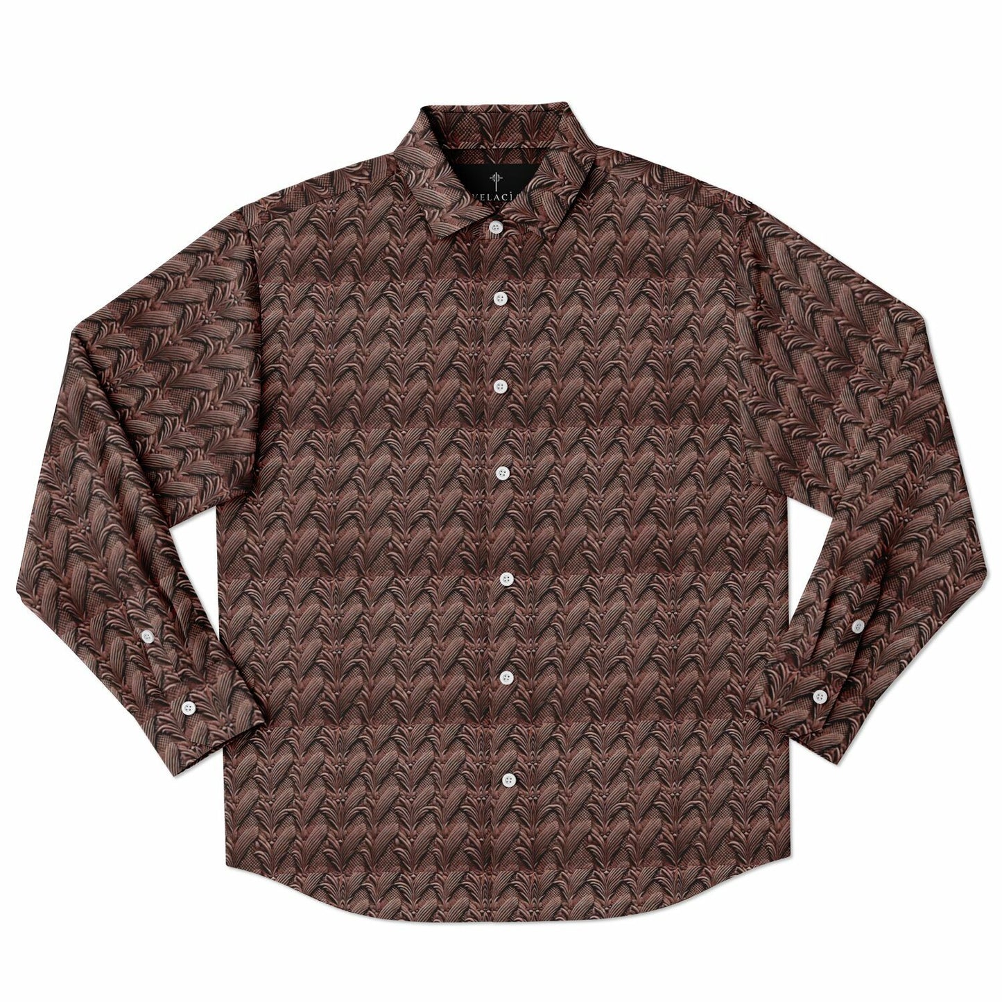 Long Sleeve Button Down Shirt `Maroon Classic`