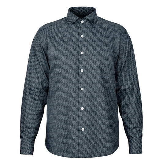 Long Sleeve Button Down Shirt `Navy Blue Classic`